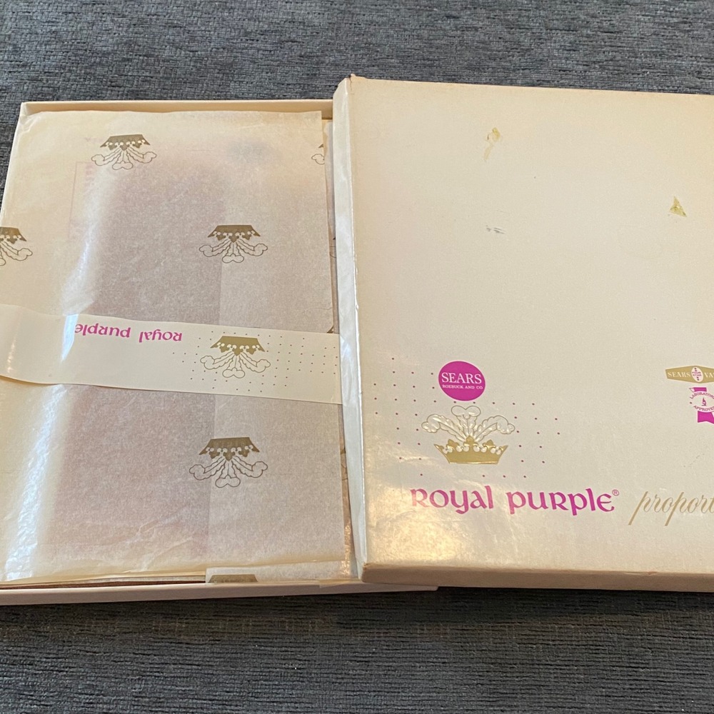 Sears Hosiery Royal Purple 9.5 Tan Like New‎ Vintage Nylon Stockings Classic